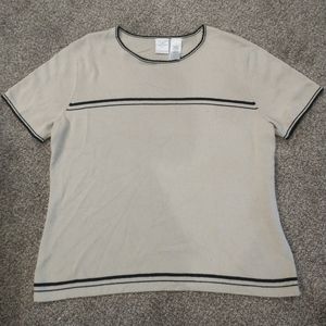 Emma James Black Stripe Tan Blouse